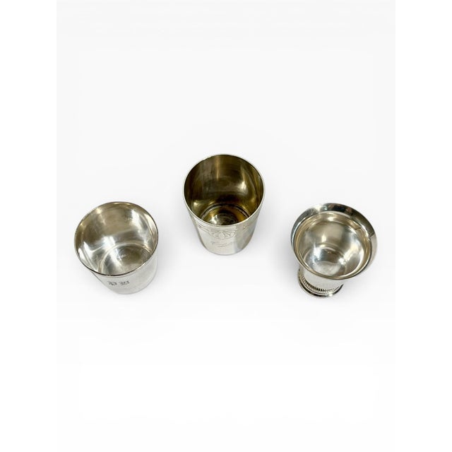 Art Deco French Art Deco Set of 3 Small Silver Cups, Including Christofle For Sale - Image 3 of 12