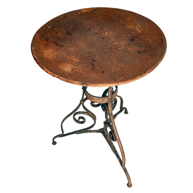 Metal Antique French Outdoor Cafe Table For Sale - Image 7 of 9