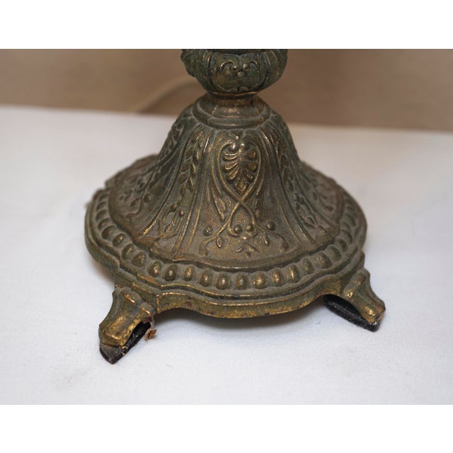 1915 Antique Bronze Art Nouveau German Crystal Prism Table Lamp For Sale - Image 9 of 13