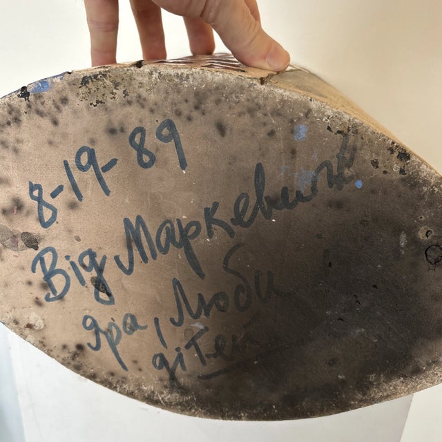 Ceramic 1980s Post-Modern Ceramic Pottery Slab Vase Signed For Sale - Image 7 of 11