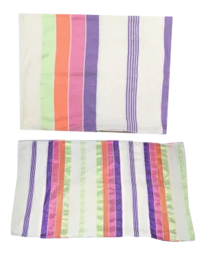 A Pair of Cactus Silk Pillow Cases and Matching Cactus Silk Throw