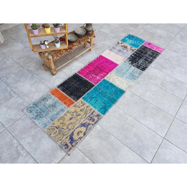 Mid 20th Century Oushak Anatolian Floral Runner For Sale - Image 9 of 10