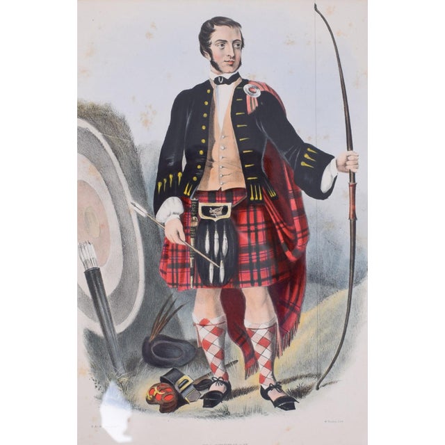 Original Antique Mackinnon Highlander Lithograph by Bosley 1845 Framed Print For Sale - Image 4 of 7
