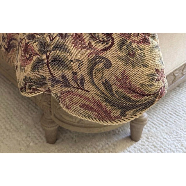 2010s Floral Tapestry Chenille Comforter King Gold & Plum Scrollwork For Sale - Image 5 of 9