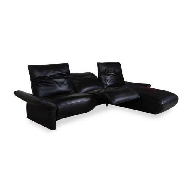 Animal Skin Elena Corner Sofa in Black Leather from Koinor For Sale - Image 7 of 18