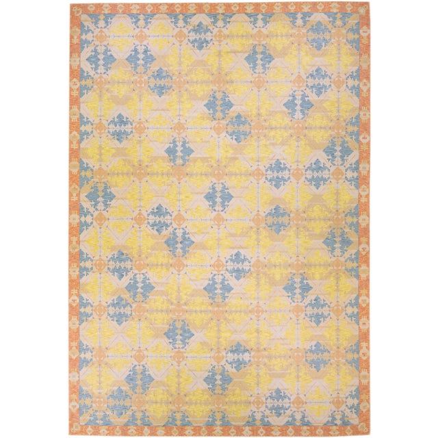 Textile Beige Transitional Design Handmade Oversize Wool Rug For Sale - Image 7 of 7