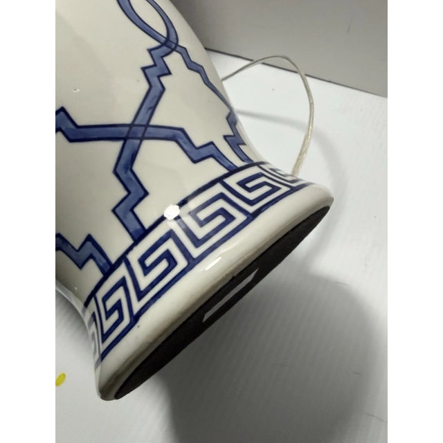 Brooks Brothers Home Decor White and Blue Table Lamp For Sale In Phoenix - Image 6 of 6
