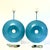 1980s Postmodern Sculptural Saturated Turquoise Table Lamps - A Pair For Sale - Image 5 of 14