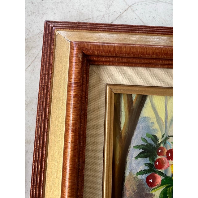 Add a twist of whimsical to your art collection with this vintage oil painting on canvas depicting a monkey dressed in a...