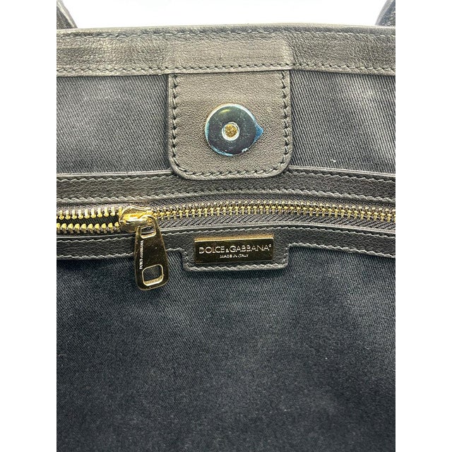 Mid 20th Century Dolce & Gabbana Blue Leopard Print Coated Canvas Tote For Sale - Image 11 of 11