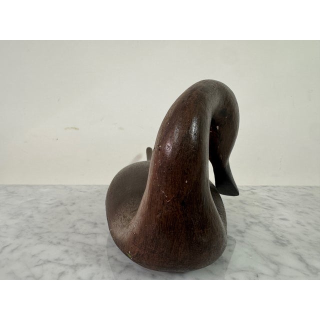 Brown Carved Wood Pintail by Guy Taplin, 1980s For Sale - Image 8 of 17