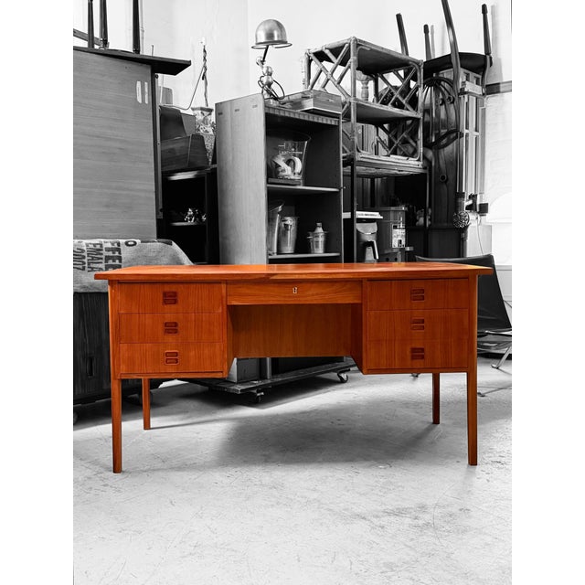 Danish Freestanding Executive Desk For Sale - Image 4 of 13