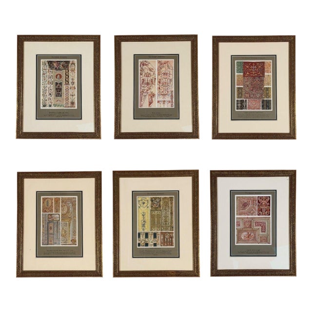 Antique Renaissance, Six Framed Antique Ornament Prints, 20th C. For Sale