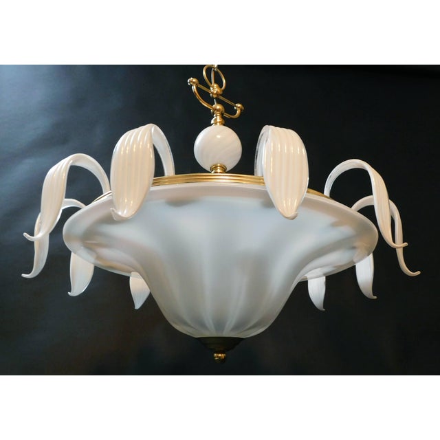 1960s 1960s Milky White Murano Chandelier For Sale - Image 5 of 10