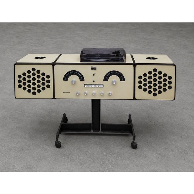 Achille and piergiacomo castiglioni for brionvega - cream-colored radio-phonograph, model rr 126, 1965, open, dimensions:...