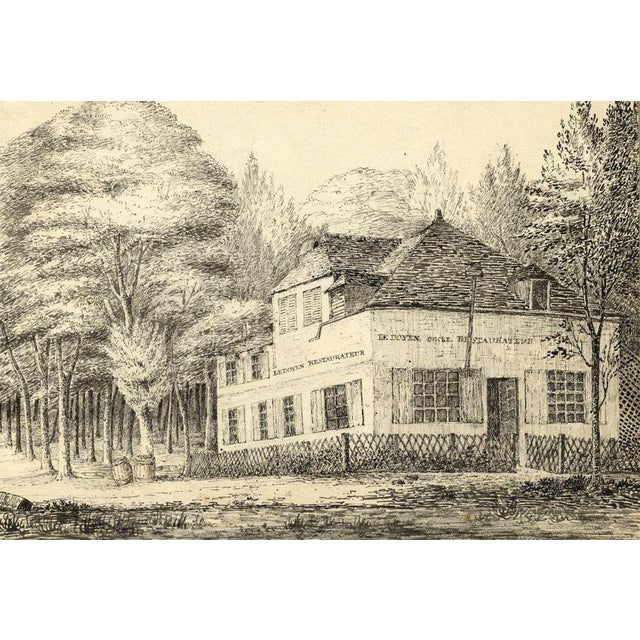 John Dugmore, Ledoyen Cafe in the Champs-Elysées, Early 19th Century, Ink Drawing For Sale - Image 4 of 4