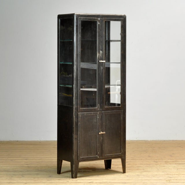 Industrial Polished Iron Medicine Cabinet, 1930s For Sale - Image 3 of 12