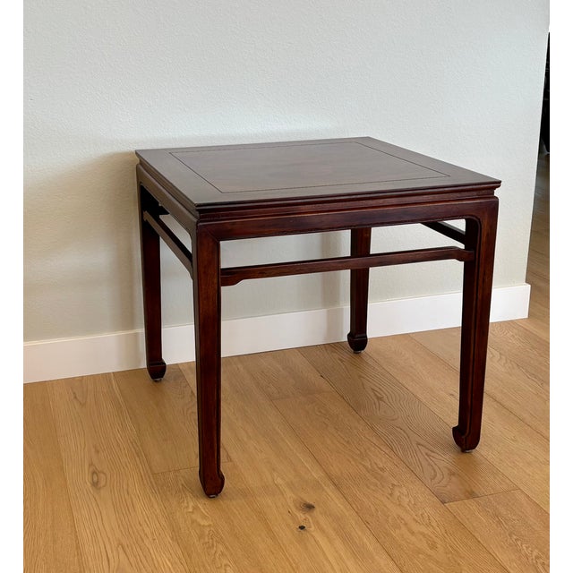 Vintage Henredon Chinoiserie Ming Style Solid Walnut Side Table For Sale - Image 10 of 11