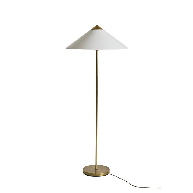 Rare brass floor lamp by ab luco, göteborg, sweden, circa 1950s. An elegant example of swedish modernist lighting from one...