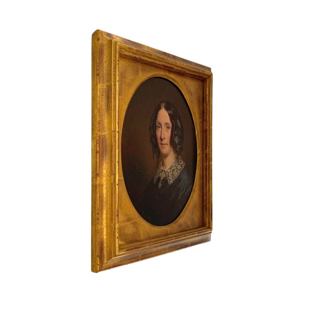 Early 20th Century Early 20th Century Painting British Lady Portrait Oil on Board Framed Fine Art Decor For Sale - Image 5 of 7