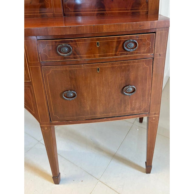 Early 19th Century Large Antique George III Mahogany and Boxwood Strung Bow Fronted Sideboard, 1800 For Sale - Image 5 of 14