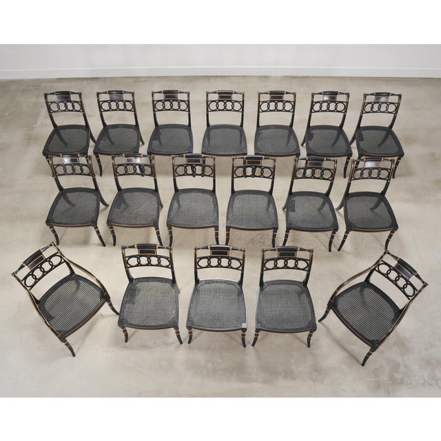 Baker Furniture Company Set of Eighteen Baker “Governor Alston” Regency Dining Chairs For Sale - Image 4 of 18