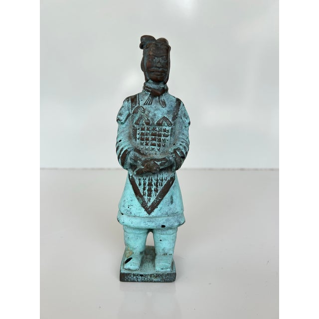Metal Vintage Bronze Verdigris Replica of Chinese “Teracotta” Warrior For Sale - Image 7 of 7