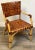 1960s 1960s French Modern Bamboo & Woven Saddle Leather Armchair, Circa 1960s For Sale - Image 5 of 13