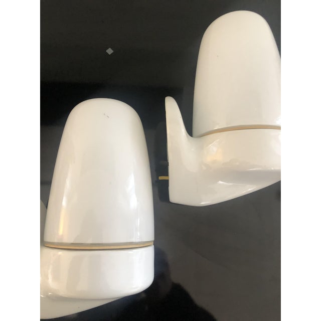 Wilhelm Wagenfeld Light Blue Ceramic Model 6077 Sconces by Wilhelm Wagenfeld for Lindner, 1950s, Set of 2 For Sale - Image 4 of 10