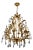 Hollywood Regency Style Gilt Metal and Crystal Glass Six-Light Chandelier, Italy For Sale