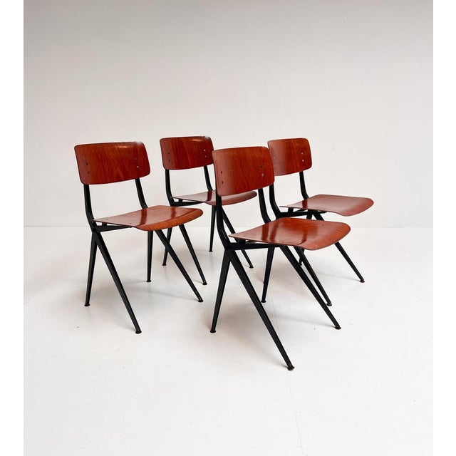 Vintage School Chairs by Ynske Kooistra for Marko Holland, 1960s, Set of 4 For Sale - Image 4 of 15