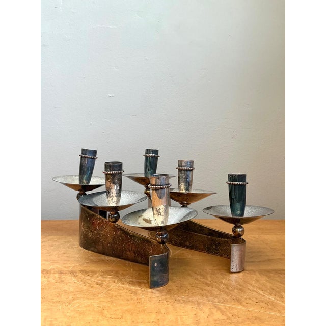 Royal Hickman Vintage Carole Stupell for Royal Hickman Silverplate Candlesticks - A Pair For Sale - Image 4 of 18