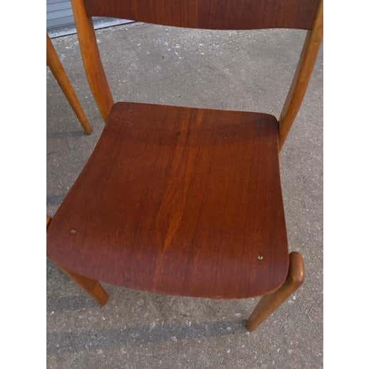 Danish Teak and Birch Stacking Chairs, Hand-Crafted, 1962 For Sale - Image 13 of 14