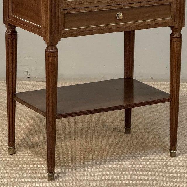Auburn French Louis XVI Mahogany Carrara Marble Top End Table For Sale - Image 8 of 10
