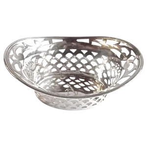 Vintage Pierced Sterling Silver Salt Dish