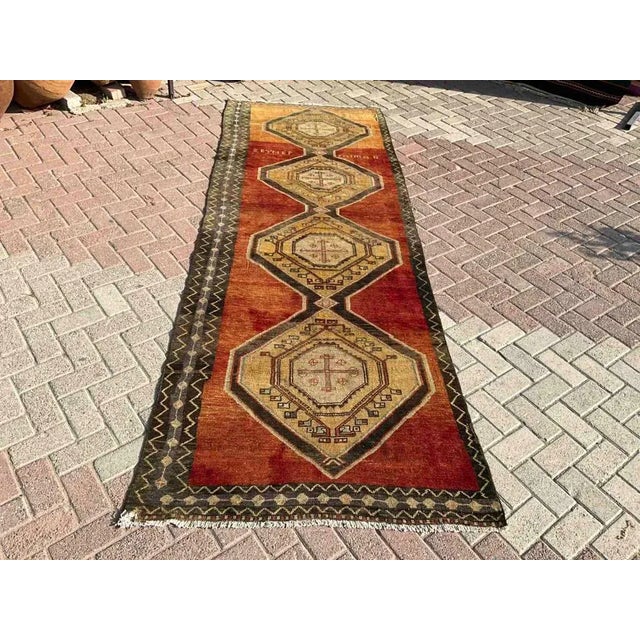 Geometric Design Turkish Handmade Runner Rug - 44" X 125" For Sale - Image 10 of 10
