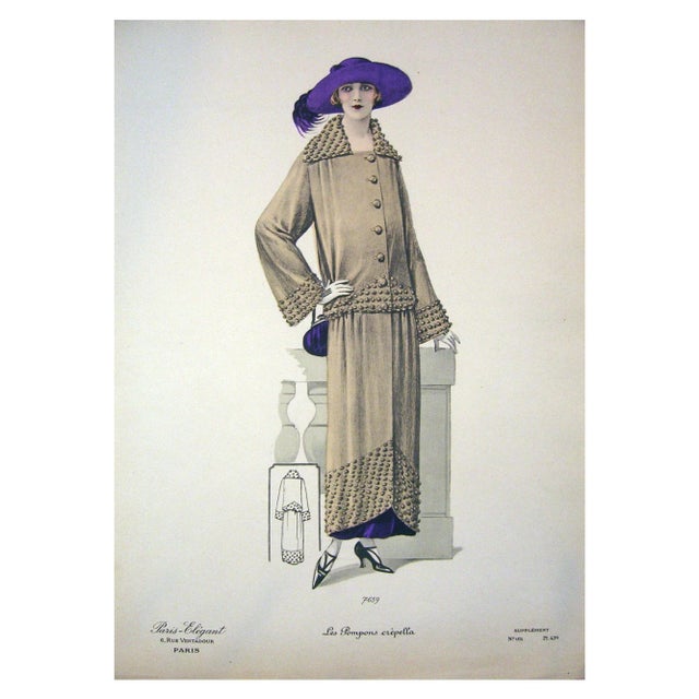 This is a vintage fashion illustration, print. The piece was made circa 1920.