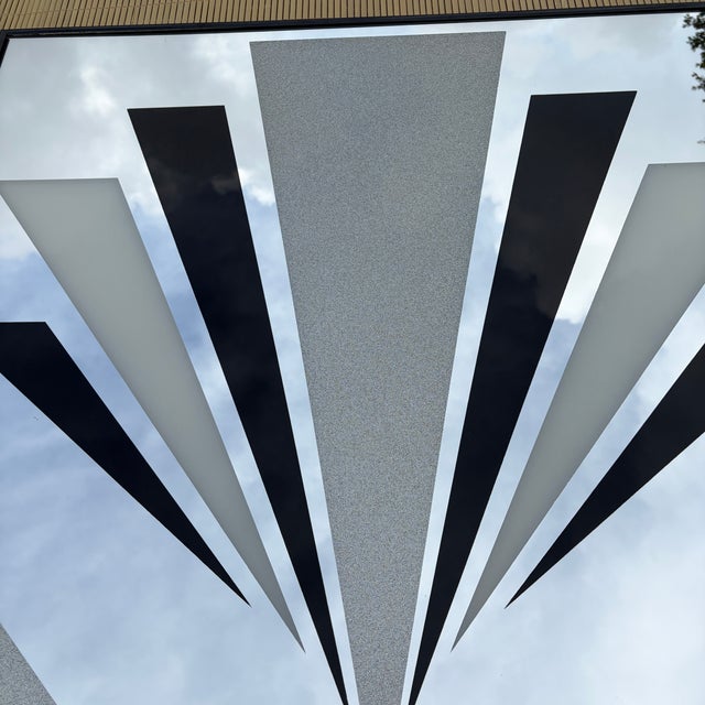 1990s Art Deco Revival Geometric Desing Framed Wall Mirror. For Sale In Miami - Image 6 of 15
