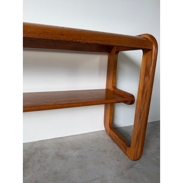 Brown 1970s Mid-Century Modern Lou Hodges for Mersman Oak Console / Sofa Table For Sale - Image 8 of 12