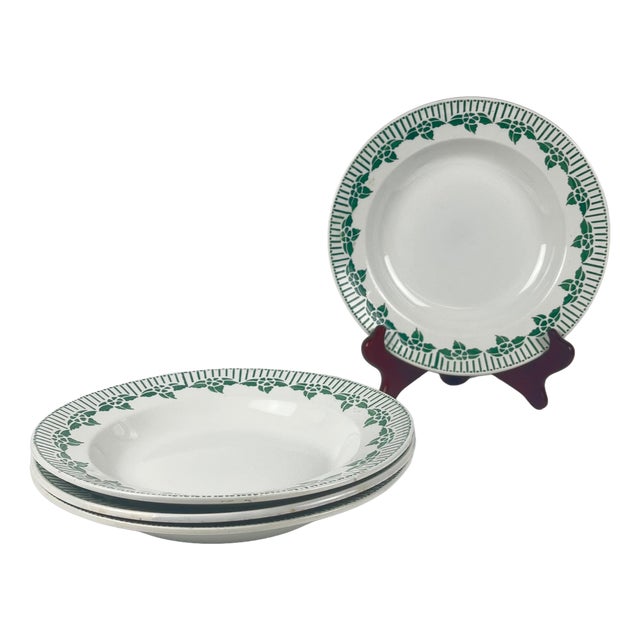 Pedro Soup Plates from Sarreguemines, 1890s, Set of 4 For Sale
