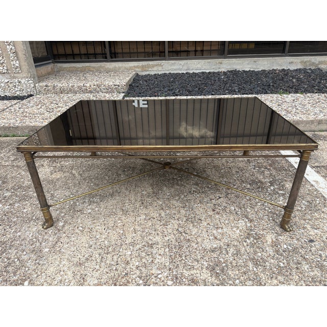 Hollywood Regency 1940s Italian Neoclassical Style Bronze Cocktail Table For Sale - Image 3 of 11