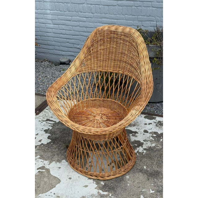 Vintage Wicker Armchair, 1950s For Sale - Image 15 of 15