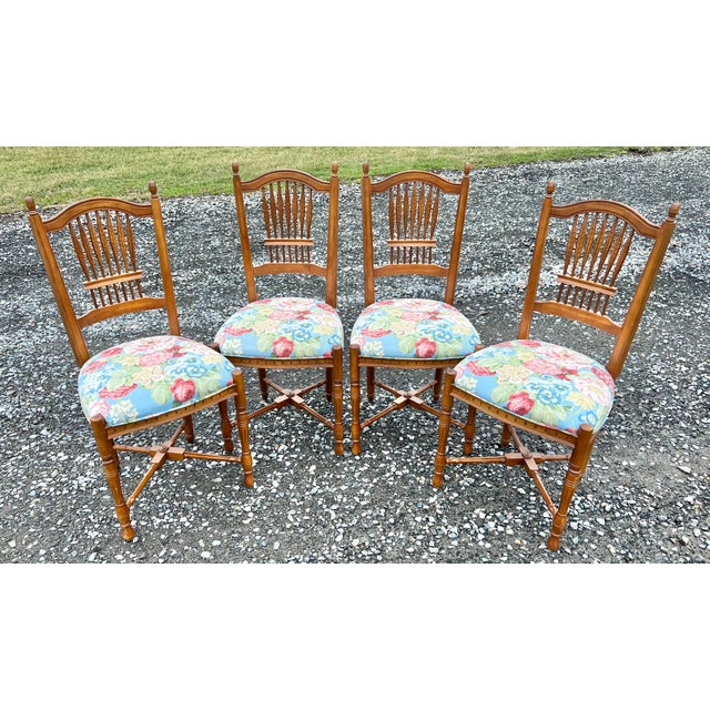 Ethan Allen Legacy Wheat Back Dining Chairs Set of 4 Chairish