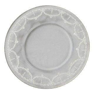 Glass Charger Plates with Silver Leaf Rococo Pattern by Arte Italica, 2011, Set of 23 For Sale