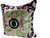 Handmade Velvet Silk IKAT cushion cover with green evil eye design and multicolor. It can be a perfect gift for new house....