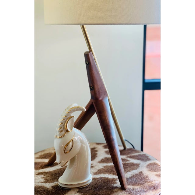 Ceramic Vintage Art Deco Ceramic Gazelle Figurine in the ‘Style of Royal Haeger’, Circa 1930s For Sale - Image 7 of 9