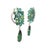 1990s Pair of Italian Convertible Green Tourmaline Diamond 18k White Gold Earrings For Sale - Image 4 of 8
