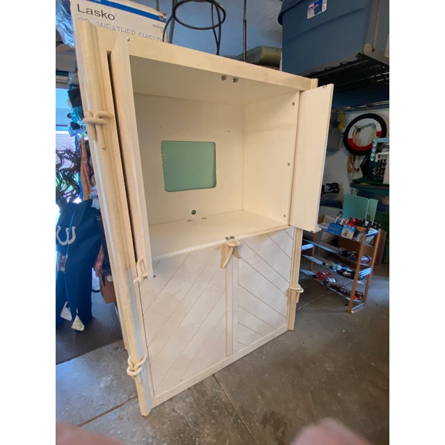 Late 20th Century Vintage Contemporary Armoire With Pocket Doors For Sale - Image 11 of 11