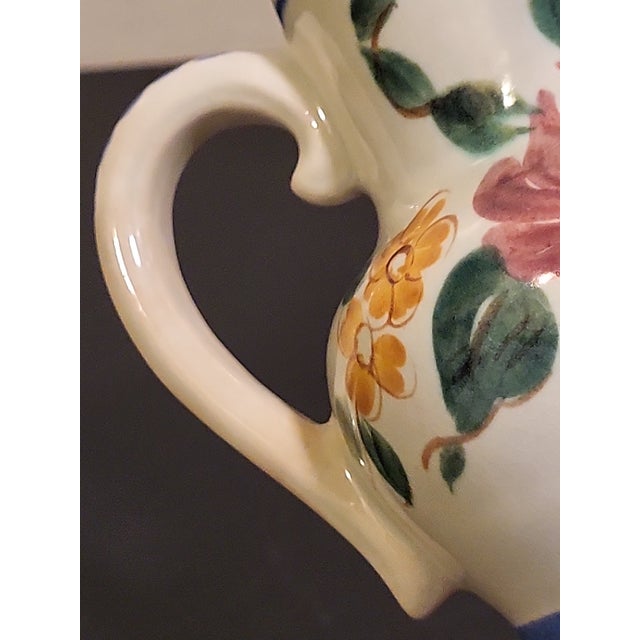 Antique White 1940s Red Wing Pottery MCM Creamer Botanical For Sale - Image 8 of 12