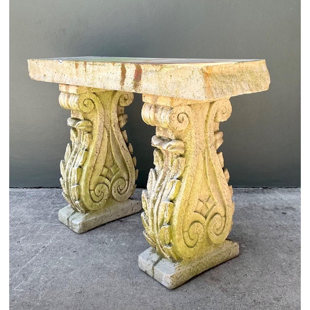 Vintage Ornate Cement Console Table For Sale - Image 12 of 16